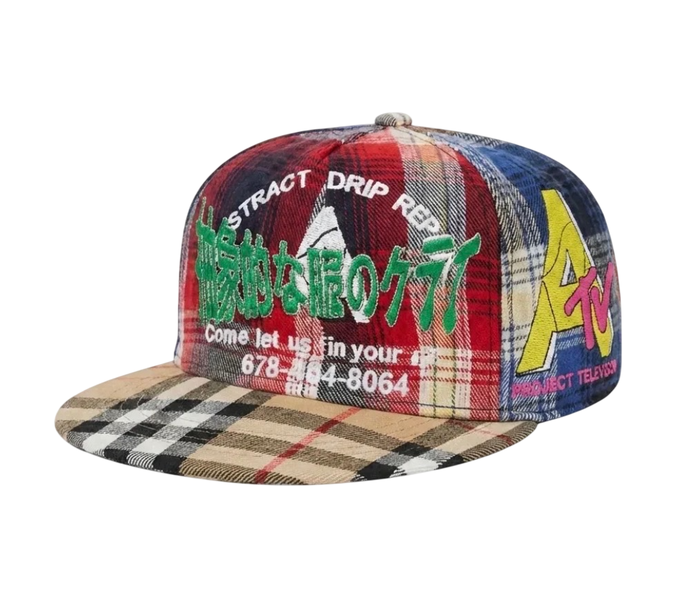 ABSTRACT REPAIR PLAID HAT