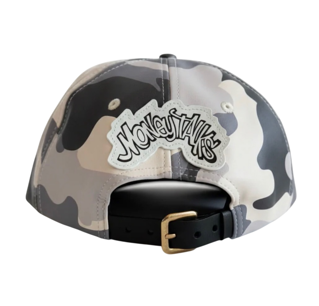 ABSTRACT MONEY TALKS LEATHER CAP