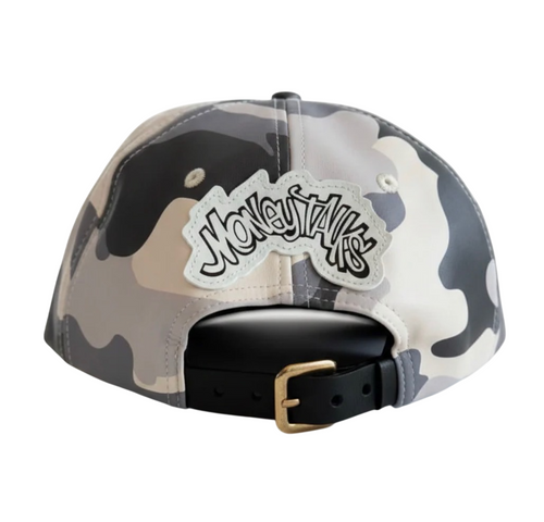 ABSTRACT MONEY TALKS LEATHER CAP