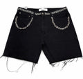 ROOT OF EVIL CRUSHED BLACK ICE JEAN SHORTS