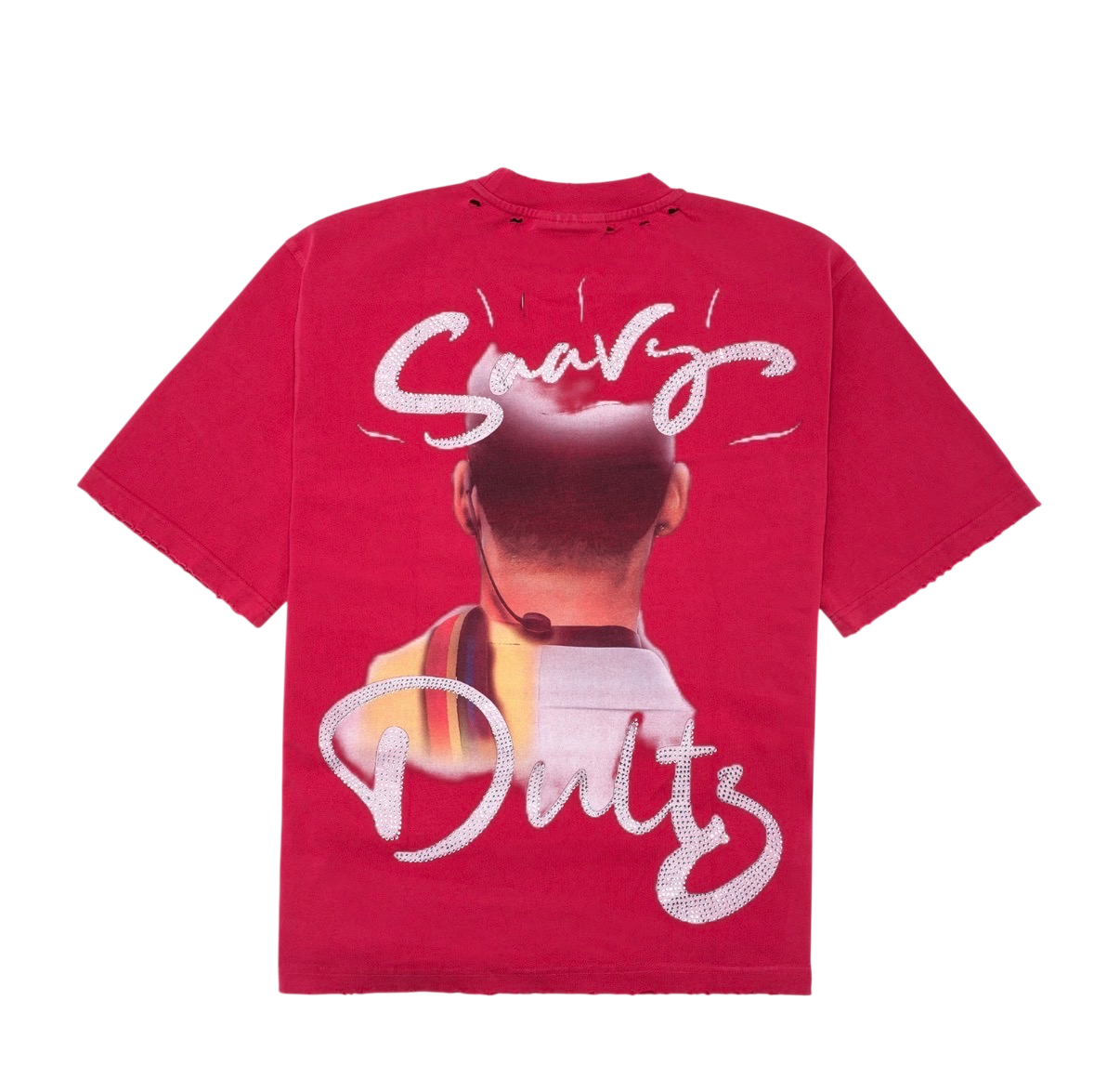 SAAVY DULTS RED ACID WASH URKEL TEE