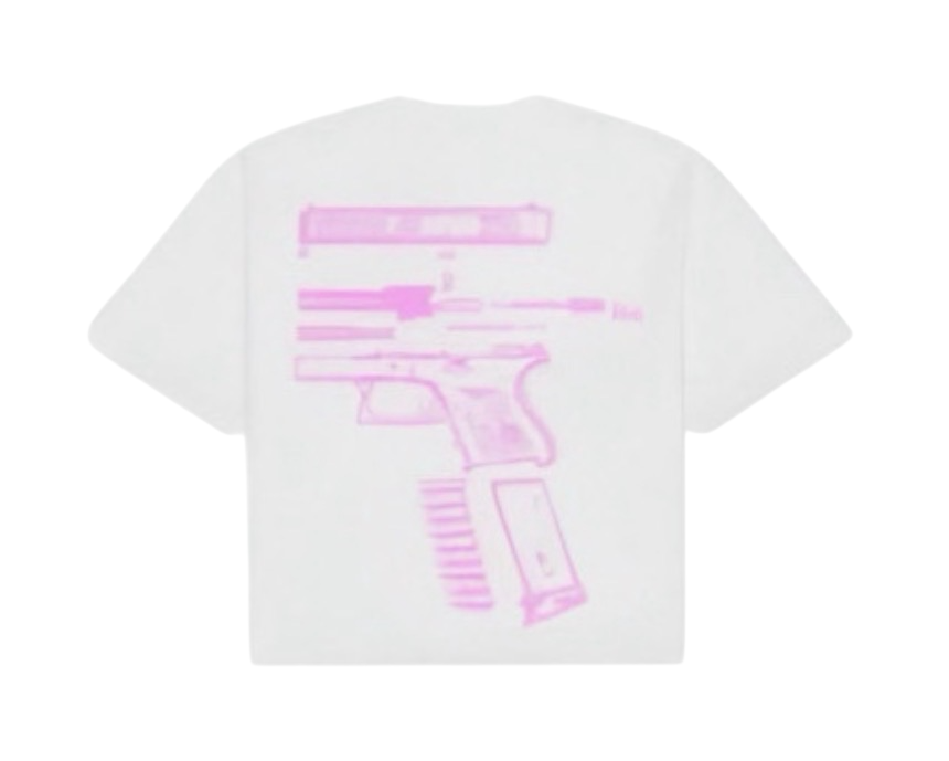 IN GLOCK WE TRUST TEE WHITE/PINK
