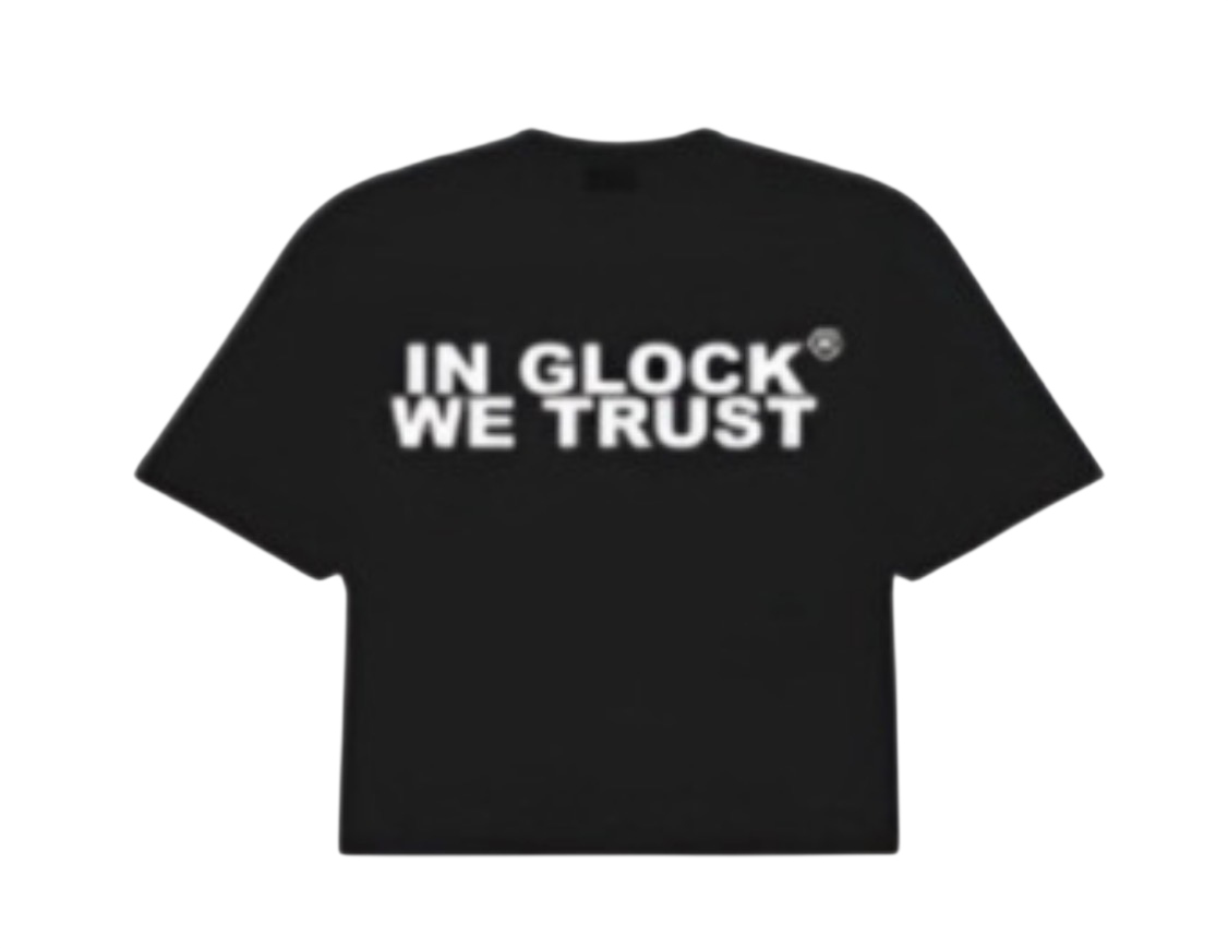 IN GLOCK WE TRUST TEE BLACK/WHITE