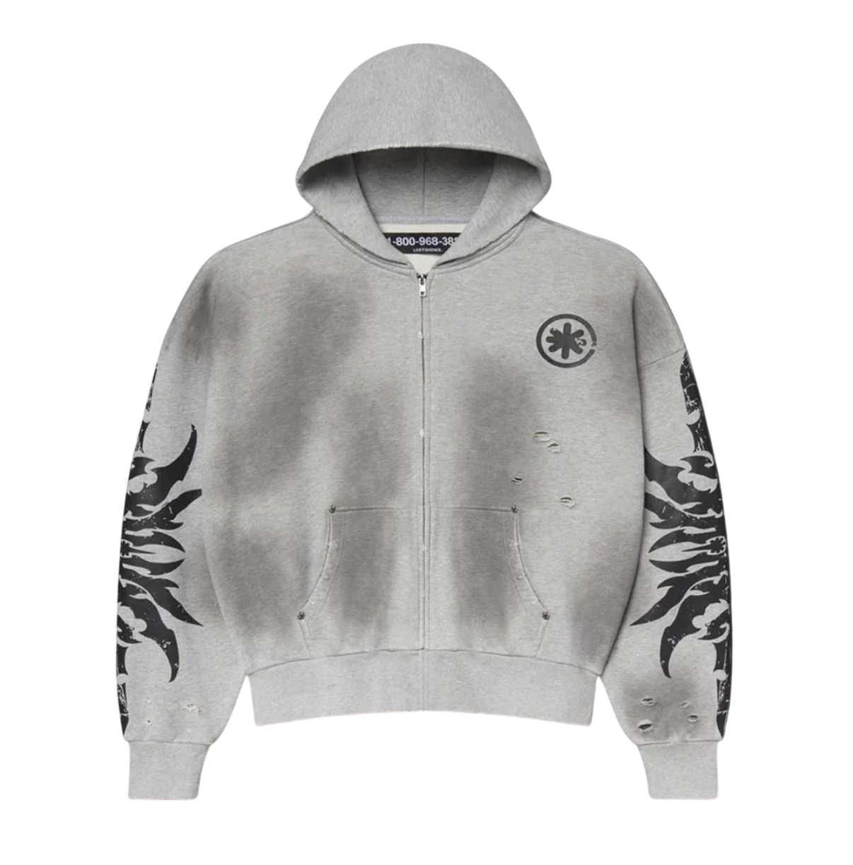 LOST SHDWS COMPLEXCON ZIP UP DIRTY GREY