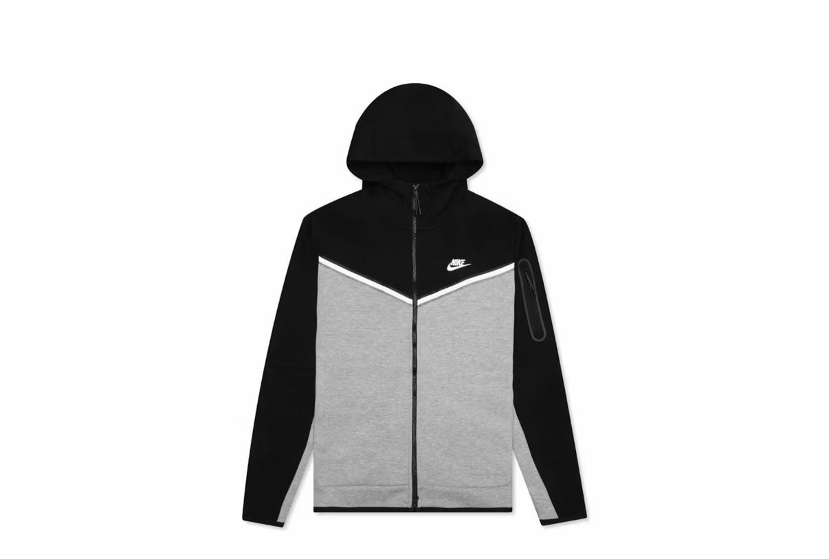 NIKE TECH FLEECE ZIP UP HOODIE BLACK/GREY