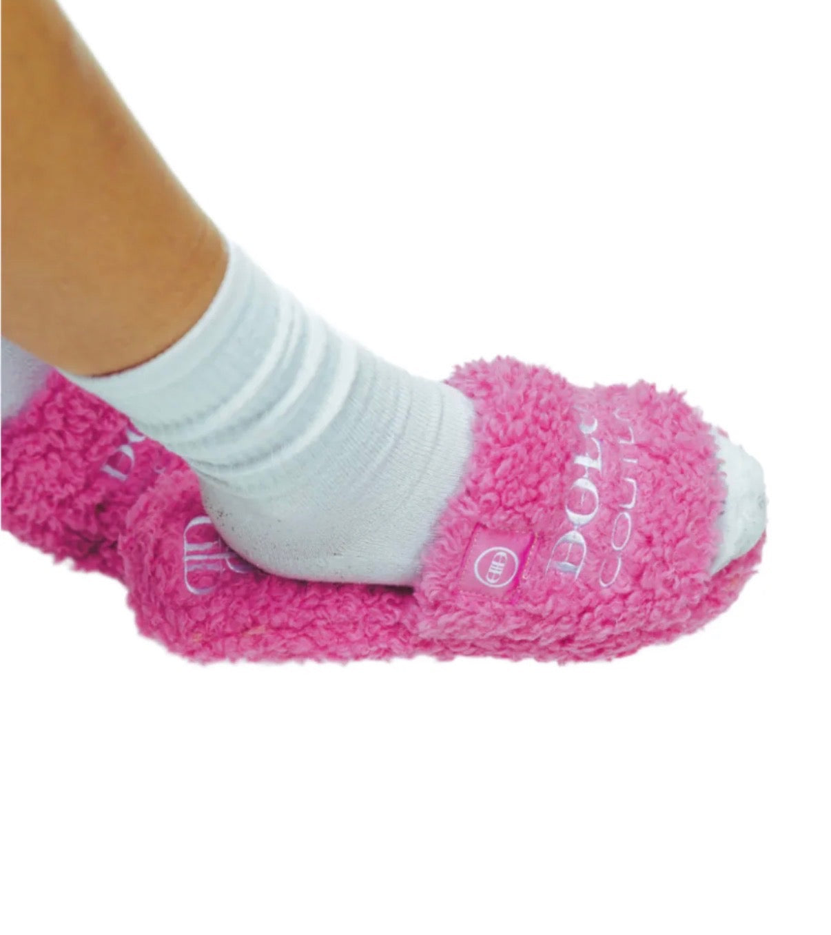 DOLOR COUTURE FURRY SLIDES PINK/WHITE