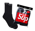 SUPREME X HANES CREW SOCKS (4PACK) BLACK