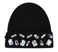 LOUIS CROWN BLACK MOSAIC BEANIE