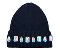 LOUIS CROWN IRIDESCENT BLACK BEANIE