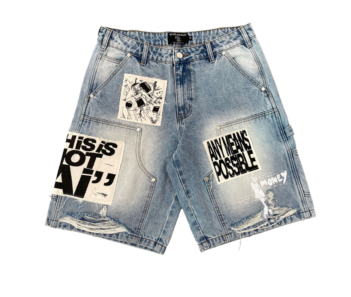 MIXED EMOTION BLUE AI SHORTS