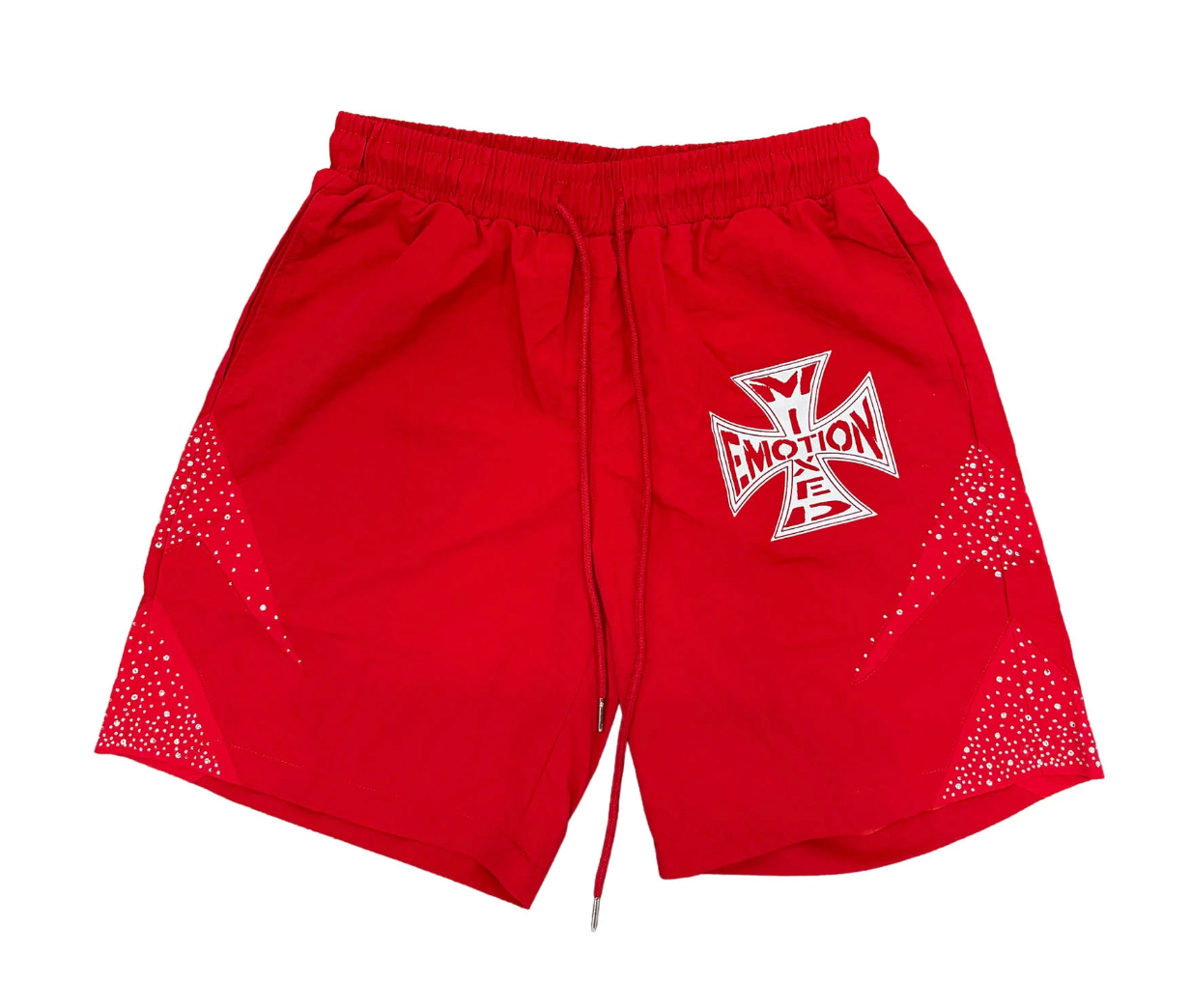 MIXED EMOTION RED CLASSIC NYLON SHORTS