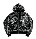 MIXED EMOTION BLACK GRAFFITI HOODIE