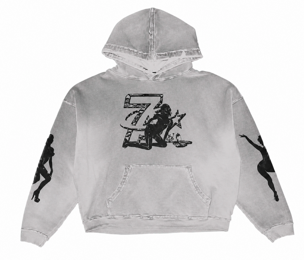 TRIPLE SEVEN TRAP LOGO HOODIE GREY