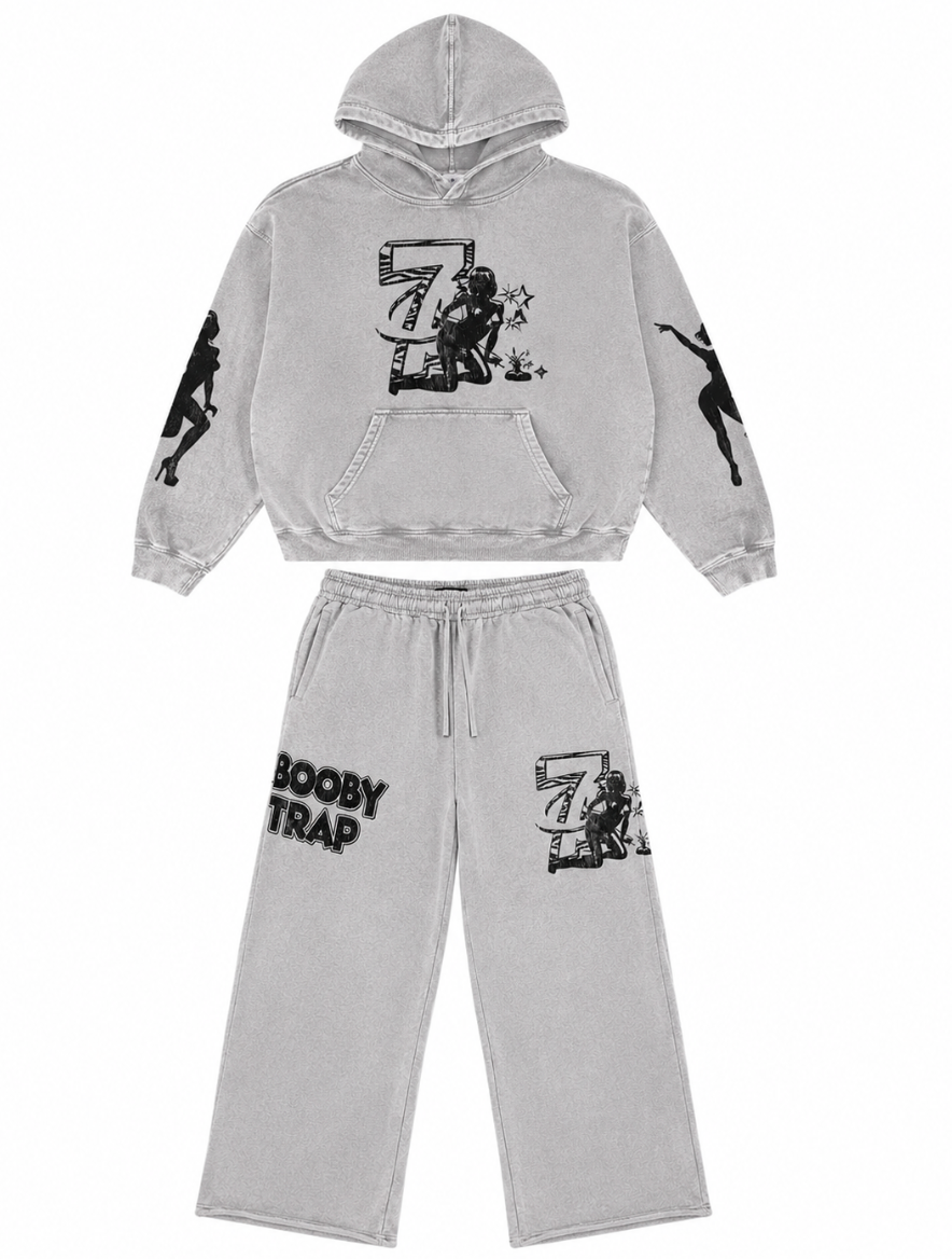 TRIPLE SEVEN TRAP LOGO SWEATSUIT GREY