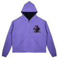 TRIPLE SEVEN TRAP REVERSIBLE ZIP UP HOODIE PURPLE/BLACK