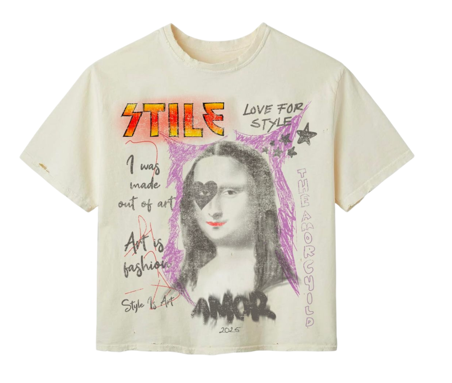 STILE DE AMOR CREAM MONALISA TEE