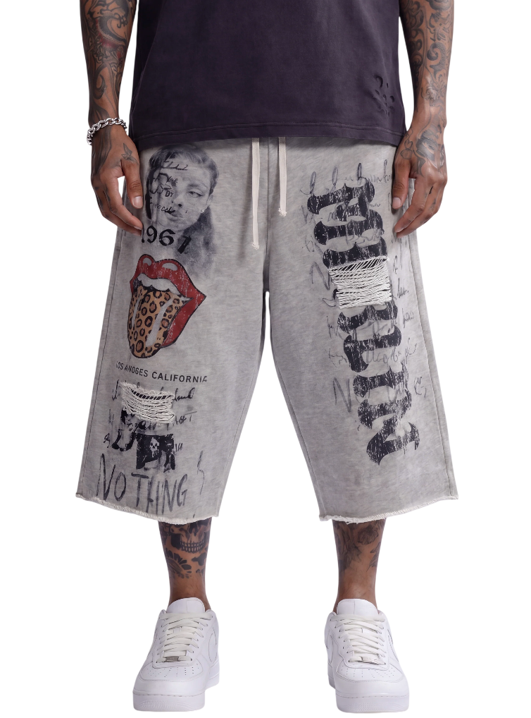 MERLIN FATHER ROLLING CHEETAH STONES SHORTS