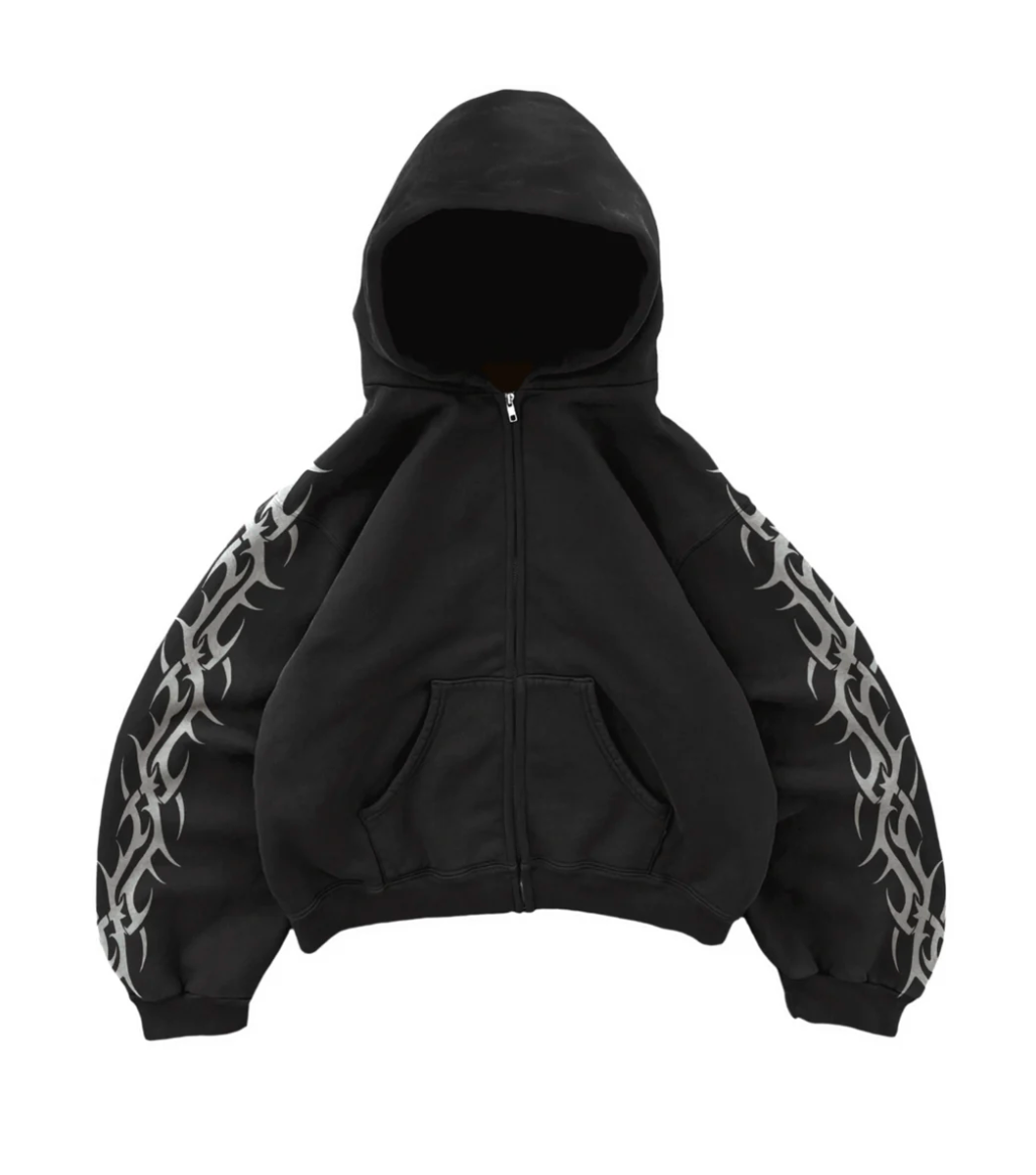 BRAVEST STUDIOS TRIBAL ZIP UP HOODIE BLACK