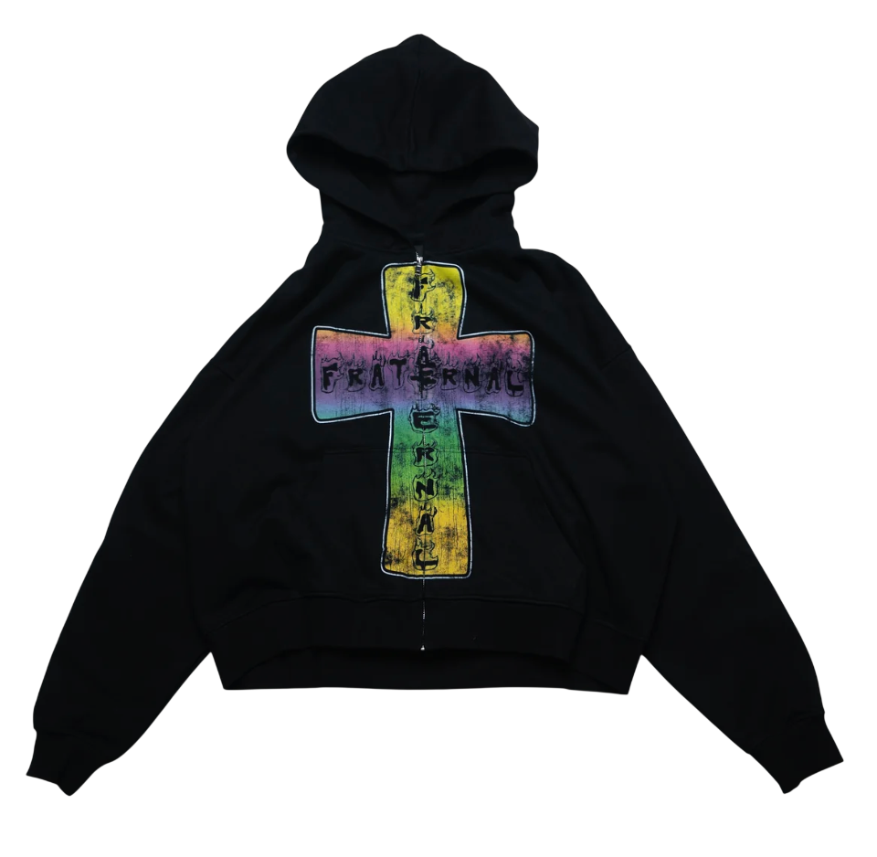 FRATERNAL BLACK BLAZE OF FAITH HOODIE