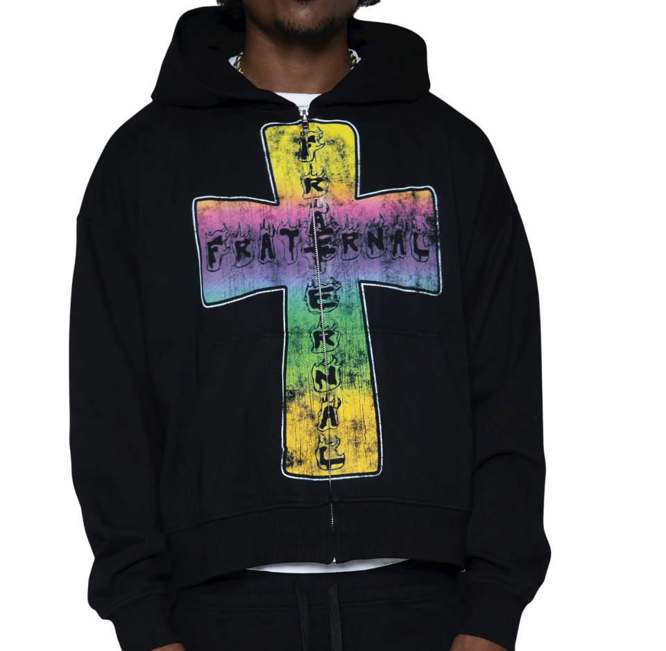FRATERNAL BLACK BLAZE OF FAITH HOODIE