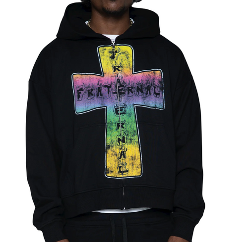 FRATERNAL BLACK BLAZE OF FAITH HOODIE