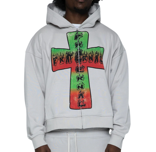 FRATERNAL GREY BLAZE OF FAITH HOODIE