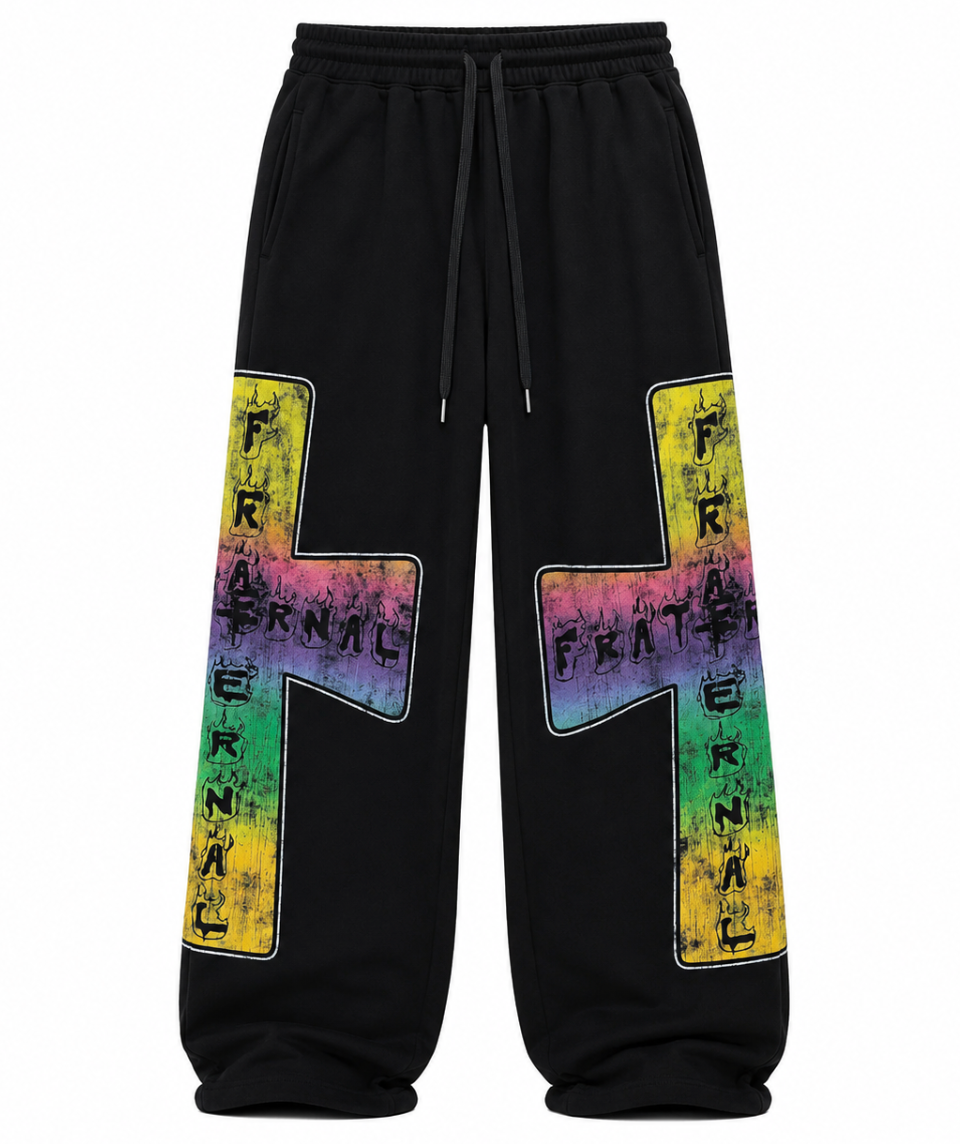 FRATERNAL BLACK BLACK OF FAITH SWEATPANTS