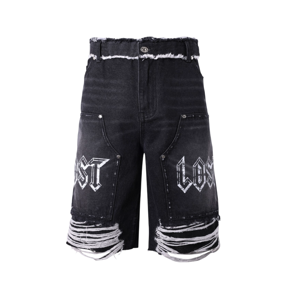 LOST INTRICACY BLACK CARPENTER SHORTS