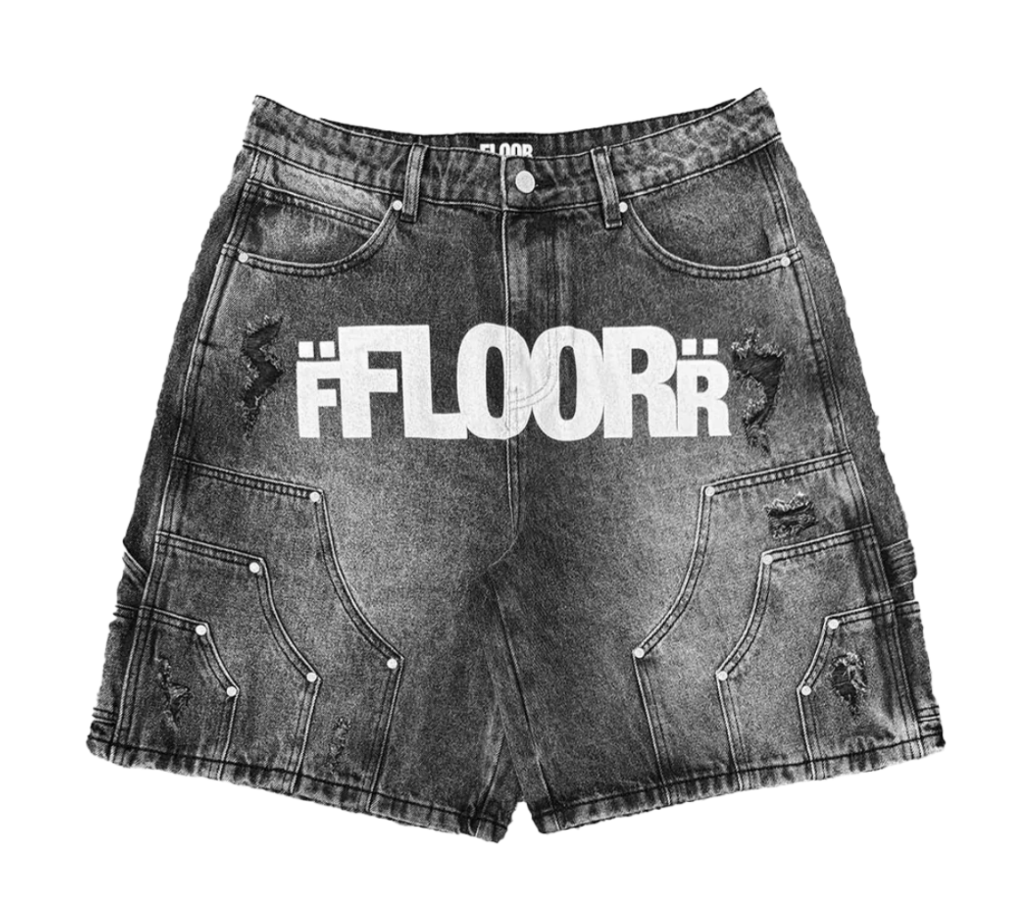 FLOOR BLACK WASH UNIFORM JORTS
