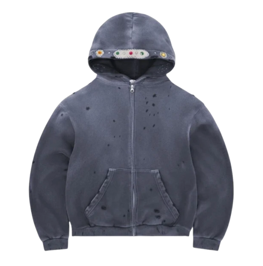 BRAVEST STUDIOS GREY SAPPHIRE ZIP UP HOODIE