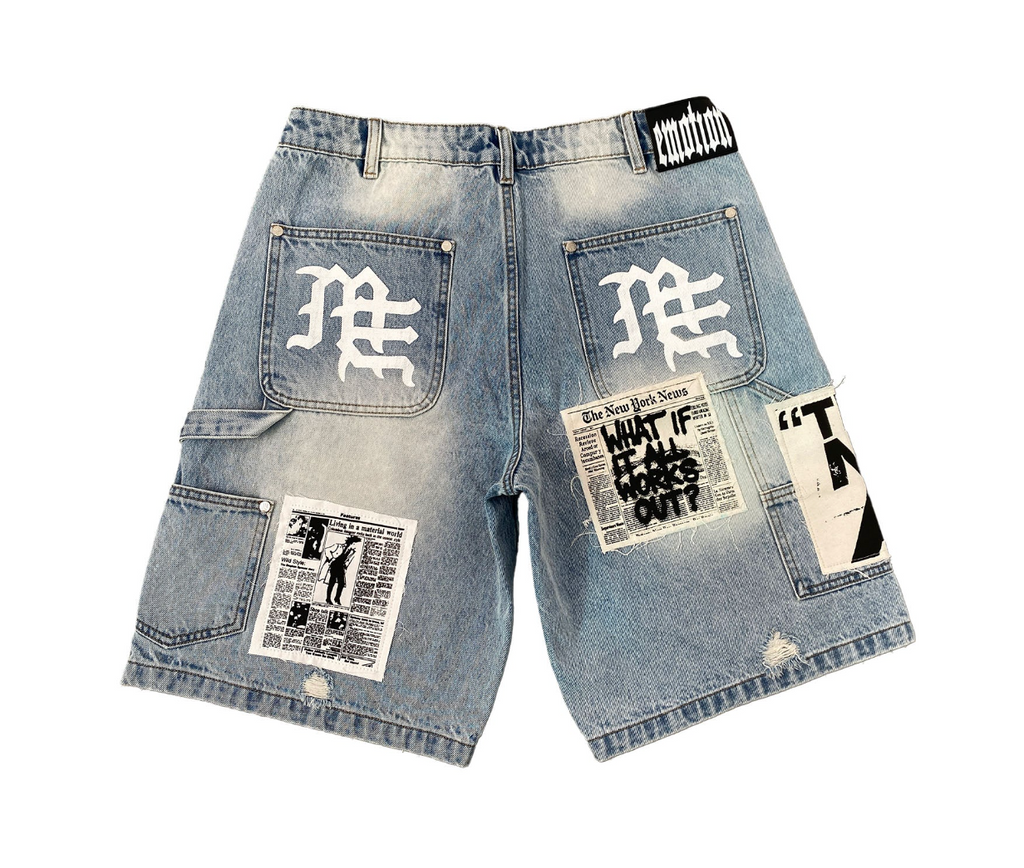 MIXED EMOTION BLUE AI SHORTS