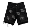 MIXED EMOTION RHINESTONE DENIM SHORTS