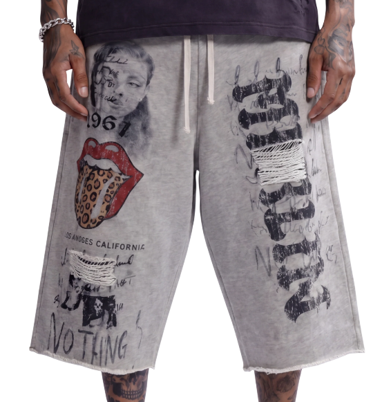 MERLIN FATHER ROLLING CHEETAH STONES SHORTS